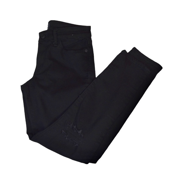 Abercrombie & Fitch Women’s 26 (2) Harper Super Skinny Jeans Distressed Knee Bla - Picture 8 of 10